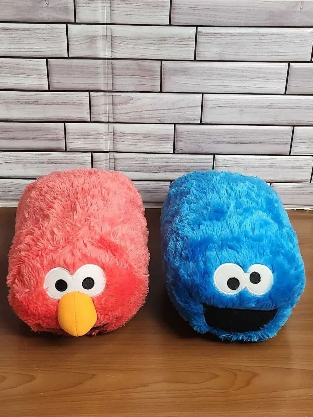 Sesame Street 50th Anniversary Stackable Cookie Monster and Elmo Plush #A62